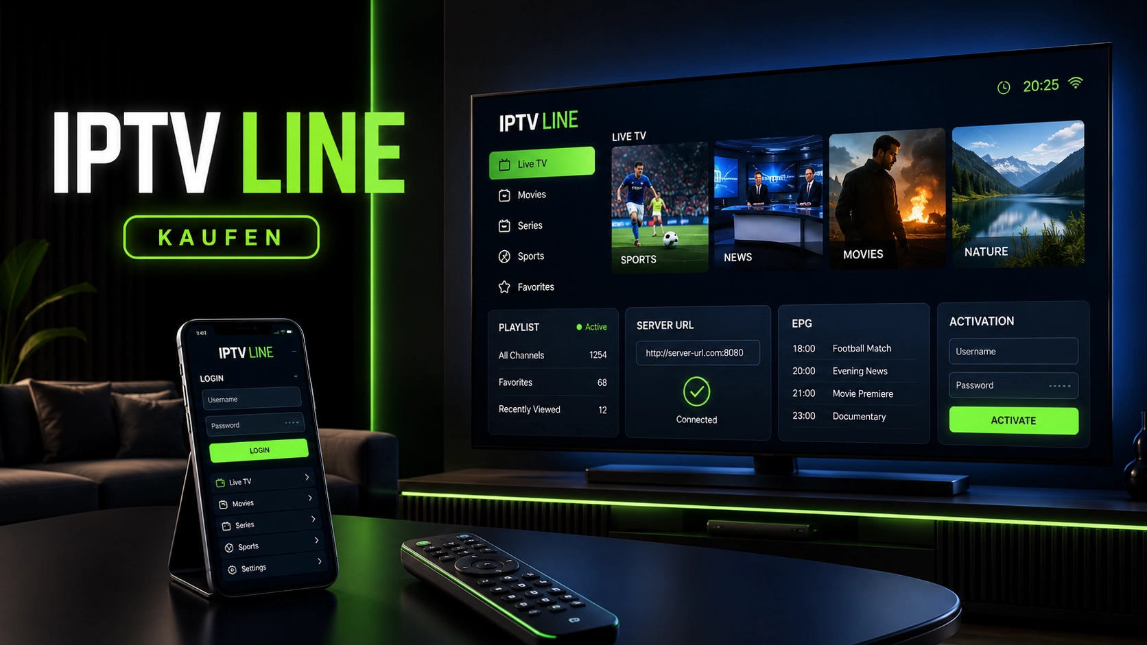 IPTV Line kaufen – Zugangsdaten und Player-Einrichtung auf dem Fernseher